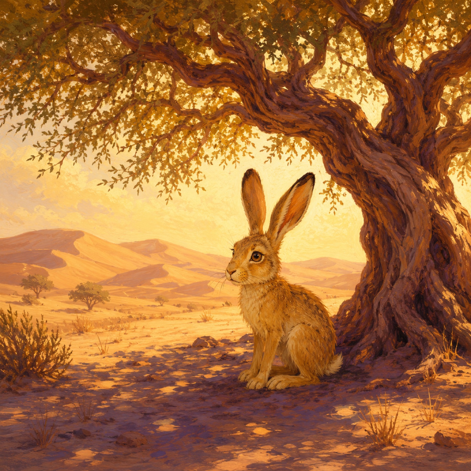 Sami the hare beneath the ghaf tree